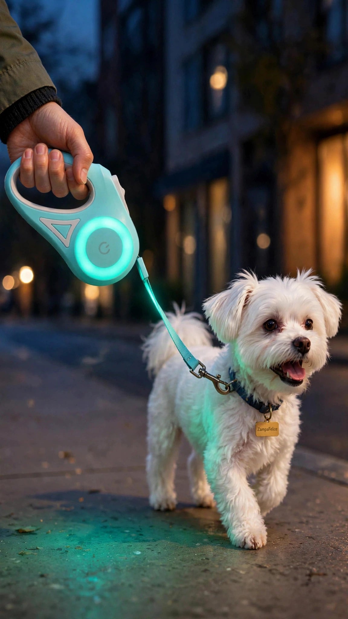 Guinzaglio Retrattile Luminoso 3M con Torcia LED+Collare Omaggio-ZampaFelice